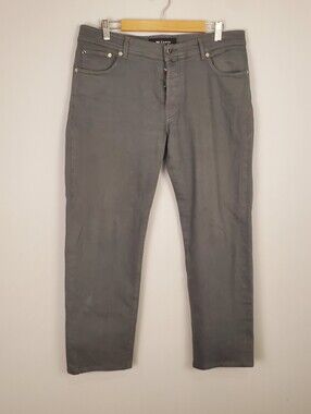 Kiton Napoli Mens Gray 5 Pocket Slim Stretch Denim Cotton Jeans 36 US